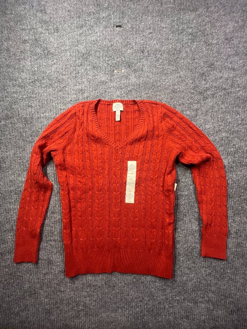 ST. Johns Bay Women's V Neck Long Sleeve Pullover Sweater Size Large
